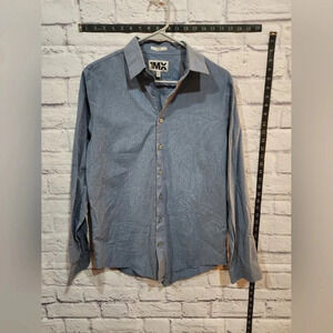 1MX Express blue fitted long sleeve shirt Size Medium